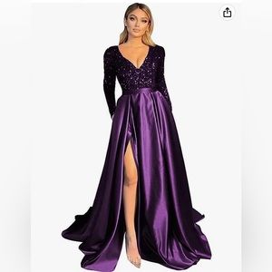 Women’s Sequin & Satin Ball Gown - Size 16 - NWT